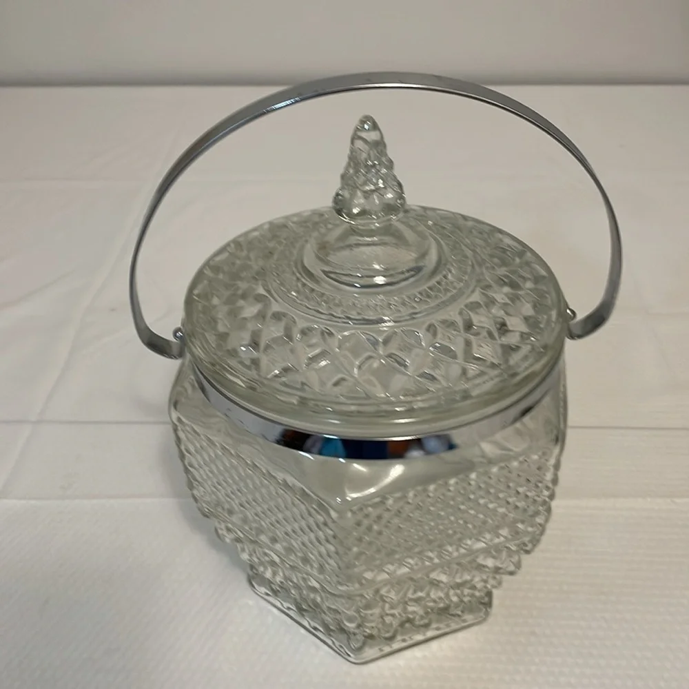 Vintage Anchor Hocking Ice Bucket with Lid